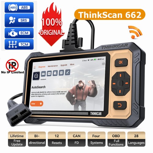 🔥2026 ThinkScan 662 OBD2 Scanner Engine ABS SRS SAS AT TPMS EPB Diagnostic Tool