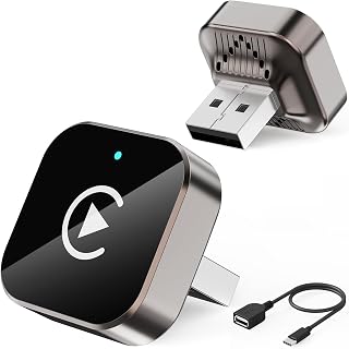 (2026 Upgraded) 2 in 1 Wireless CarPlay Adapter for Apple iPhone＆Android