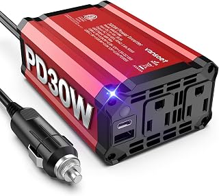 【2026 Upgraded】 300W Car Power Inverter - vansoet DC 12V to 110V AC(2 Outlets) Power Inverters with PD30W & QC18W Fast Charging Port - Car Charger Cigarette Lighter Adapter for Laptop/Phone/Road Trip