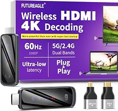 2026 Upgraded Futureagle Wireless HDMI Transmitter and Receiver 328FT/100M, Plug & Play Portable 5G+2.4G Remote Control Extenders for Video and Audio to Monitor from PC/Projector