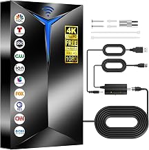 2026 Upgraded TV Antenna Indoor Outdoor for Local Channels | 3800+ Miles Long Range for Local Channels, with Amplified Signal Booster, Supports 8K 4K 1080P HD, with 26ft Coaxial Cable