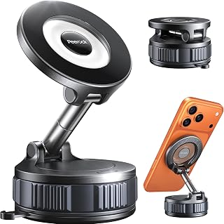 2026 Upgraded Vacuum Car Phone Holder for Magsafe [108+LB Strongest Suction & 3000gf Strongest Magnetic] 360&deg; Adjustable Magnetic Phone Holders for Car for iPhone 17-12 Pro Max Plus Air Clear