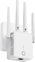 2026 WiFi Extender Signal Booster Dual Band 1200Mbps, Covers Up to 18,000 Sq Ft, Long Range and 115+ Devices, Wireless Internet Repeater with Ethernet Port, 1-Tap Setup (Matte White)