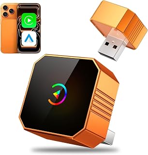 2026 Wireless CarPlay Adapter for iPhone, Premium Glass Finish Design, 5s Auto-Connect, Mini Wireless CarPlay Dongle Compatible with Apple CarPlay, Plug & Play for Factory Wired Cars, Low Latency