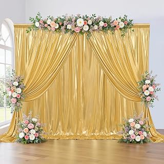 20x12FT Gold Sequin Backdrop Curtains for Parties,4Panels(5x12FT Each) Non Shedding True Gold Glitter Shimmer Drapes for Wedding Birthday Party Photo Booth,Photography Decorations
