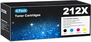 212X Toner Cartridge M554dn Compatible for HP 212A 212X Toner Cartridge W2120X W2121X W2122X W2123X for Color Laser Jet Enterprise M554dn M555dn, MFP M578f, Flow MFP M578z, 4 Pack HP212X with Chip