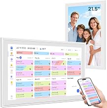 21.5" Smart Wall Calendar 2026 Planner & Chore Chart, Touchscreen | Touchscreen Display Electronic Calendar, Wall & Desk Mount, Wi-Fi Sync, Wall Planner, Kitchen & Office Use, Gifts for Mom