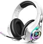 2.4GHz Wireless Gaming Headset for PS5/PS4/PC/Switch, 45H RGB Lights, White