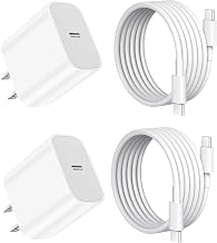 2Pack 20W USB C Fast Charger with 6.6ft USB C to C Cable for Apple iPad Pro 13/12.9/11 inch, iPad A16/10th Generation, iPad Air 11/13-in/5/4th, iPad mini 6/7th, iPhone 17/16/15