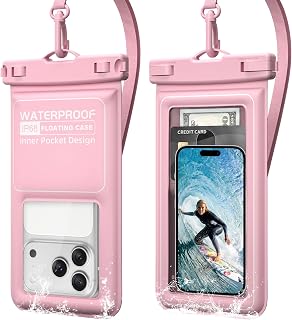 2pack IP68 Waterproof Phone Pouch Floating, Waterproof Phone Case [Pink]
