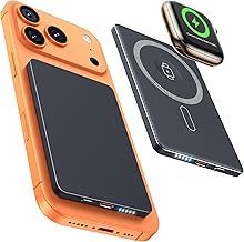 3-in-1 5000mAh for Magsafe Power Bank Thin Slim 22.5W Fast Charging Type C Magnetic Battery Pack Powerbank for Travel, Mini Wireless Portable Charger for iPhone 17 16 15 14 13 12 Watch Android, Black