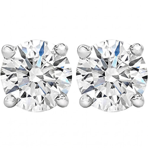 3 Ct TW Lab Grown Round Diamond Studs 14k Rose Gold