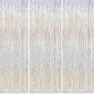3 Pack Shiny Silver Backdrop Party Decorations Tinsel Curtain Party Backdrop Foil Fringe Birthday Decorations Photo Booth Streamer Silver Theme Bachelorette Graduation Party Decorations