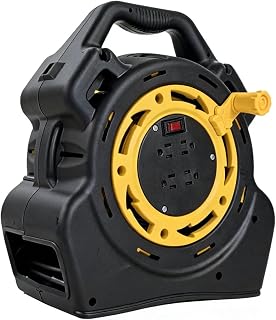 30 Ft Retractable Extension Cord Reel with 4 Outlets, 16/3 SJTW Heavy Duty Power Strip, 10A 1625W Overload Protection & Master Switch (30ft)