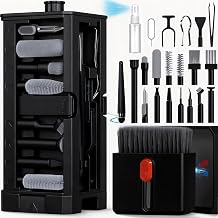 32 in 1 Cell Phone Cleaning kit with Charging Port Cleaner,Stylus Pen,SIM Tool,Keyboard Brush,Speaker Brush,Electronic Cleaning kit for iPhone,AirPods,iPad,Keyboard,MacBook,Earbud,Camera Lens(Black)