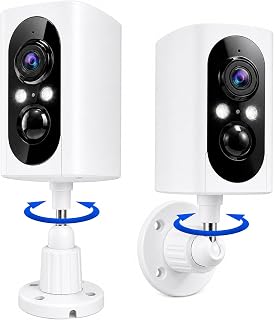 355&deg; Pan Rotate Cameras 2 Pack, 2K Video, Security Cameras Wireless Outdoor | Motion Detect & Record & Alert, SD/Cloud Storage, Color Night Vision, 2-Way Talk, 2.4G WiFi, IP65 Waterproof, Indoor& Outdoor