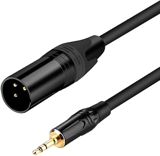 3.5mm to XLR Cable, XLR to 3.5mm Unbalanced 1/8 inch Mini Jack Stereo to XLR Male Cord Adapter (20 FT)
