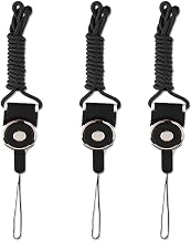 3Pcs Detachable Cell Phone Neck Lanyard Strap - Ideal for Cellphone,ID Card Badge,Camera,iPod,Mp3,PSP,USB Flash Drive and Any Other Electronic Devices with a Lanyard Hole-Black