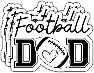 (3Pcs) Football Dad Sticker Proud Football Vinyl Waterproof Decal for Fathers - Game Day Love Gift for Books Laptops Phone Water Bottles Tumbler Kindle 3 Inch
