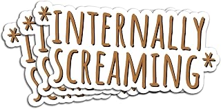 (3Pcs) Internally Screaming Sticker Funny Cute Meme Mental Health Humor Gift Waterproof Vinyl Decals for Books Laptops Phone Water Bottles Tumbler Kindle Cup 3 Inch