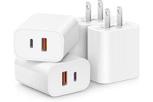[4 Pack] USB C Charger Block Fast Charging Multiport Adpater [PD 20W USB-C & QC 3.0 USB-A Port] for iPhone 17/16/15/14/13/12/11/X/9, iPad, Galaxy, Google & More [Orange]