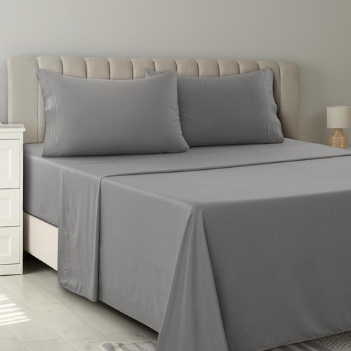 4 Piece Premium Bed Sheet Set Hotel Luxury Ultra Soft Deep Pocket Sheets Set