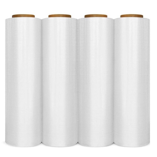 4 Rolls Hand Stretch Plastic Film Shrink Pallet Wrap 18" X 1500 FT Heavy Duty