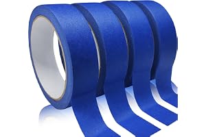 4 Rolls Premium Painters Tape, Blue Tape, Masking Tape, Paint Tape for Multi-Purpose, Painting, Painter's, DIY Crafts Arts (88yd =0.94IN*22yd*4) Decoration Labeling No Residue, Easy Removal
