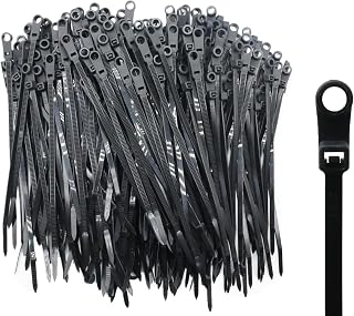 400pcs Zip Tie with Screw Hole, 4 inch Automotive Wire Self Locking Black Zip Ties Screw Zip Tie Mount (4")