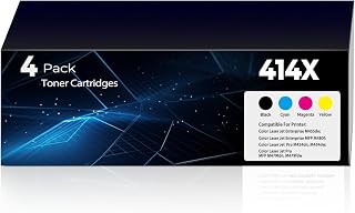 414X Toner Cartridges Replacement Pro MFP M479fdw M454dw for HP 414A 414X Toner (with Chip) W2020A W2020X Works for Pro M479fdn M454dn M479 M454 Printer 4Pack(1BK+1C+1M+1Y)
