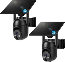 4G LTE Cellular Security Camera 2 Pack, Built-in SIM Card, Solar Powered | No WiFi Needed, 2K Color Night Vision, 360&deg; View, for Jobsite & Off-Grid Areas, Motion Detection, 2-Way Audio, Easy Setup