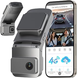 4G LTE Dash Cam Front and Inside, 2K Car Security Camera Remote Live View