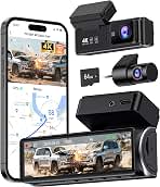 4K Dash Cam Front Rear, Dual Dash Camera for Cars Built in 5GHz/2.4GHz WiFi GPS Dashcam with G-Sensor 24H Parking Monitor Loop Recording WDR Night Vision 170&deg; View Angle APP Control Free 64GB SD Card