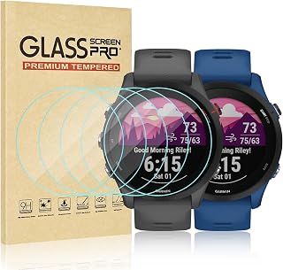 [5 Pack] Screen Protector for Garmin Forerunner 255/255 Music HD Tempered Glass Screen Protector,Smartwatch Anti-Scratch Bubble-Free