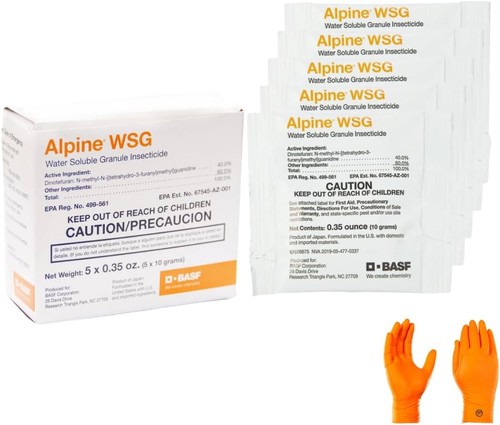 5 Pouches x 10 Gram Packet Alpine WSG Water Soluble Insecticide Kill Ant Roach