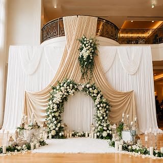 50x16 ft Champagne Backdrop Curtains for Weddings, Birthdays, Halloween
