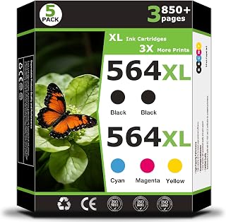 564XL Ink Cartridges Combo Pack for HP DeskJet 3520 (BK/BK/C/M/Y 5-Pack)