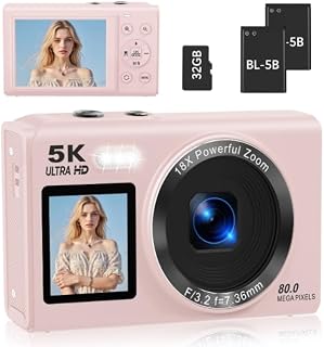 5K Digital Camera for Photography, 80MP Vlogging Camera for YouTube