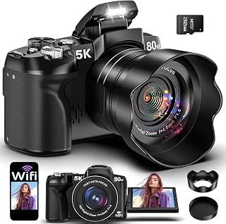 5K Digital Cameras for Photography 80MP WiFi UHD Autofocus Vlogging Camera