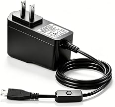 5V 2.5A Micro USB Power Supply Adapter with On/Off Switch, Short Circuit Protection Charger Cord Compatible with Raspberry Pi 3 B+, Pi 2, Pi Zero, Kindle, Speakers, Cameras & Other Micro USB Devices