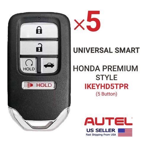 5X Autel iKey Universal Smart Key For Honda Premium Style 5 Button IKEYHD5TPR