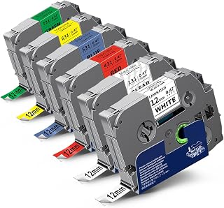 6-Pack Compatible for Brother Label Maker Tape 12mm 0.47" Multi Color