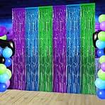 6 Pack Video Game Foil Fringe Curtains Backdrop Birthday Party Decorations, 3.28 x 6.56 Ft Purple Blue Green Foil Tinsel Streamer Photo Booth Props for Gaming Birthday Party Decor Supplies Favors
