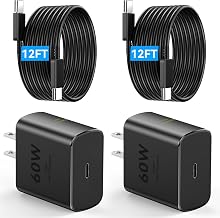 60W Super Fast Charger USB C, Type C Charger Fast Charging Android Phone Charger Block with 12FT USB C Chargers Fast Charging Cable Cord for Galaxy S26 Ultra/S26+/S26/S25Ultra/S25/S24/S23/-black