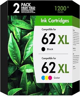 62 62XL Ink Cartridges Black and Color Combo Pack for HP 7640 5660 Printer