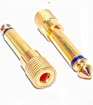 6.35mmTS1/4 Mono Male Plug to3.5mm1/8 TS Female Audio Adapter2pcs