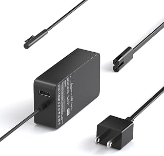 65W Surface Pro Charger, Compatible with Microsoft Surface Pro 11/10/9/8/7+/7/6/5/4/3/X, Windows Surface Laptop 7/6/5/4/3/2/1, Surface Book 3/2/1 & Surface Go 3/2/1, Supports 44W 36W