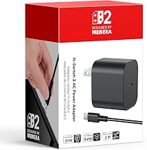 65W Switch 2 Charger with 6.6 ft(2m) Long Cable - Upgraded GaN AC Adapter, PD3.0 Fast Charger Powers Sw2 4K TV Mode, Compatible with Nintendo Switch/OLED/Lite, Steam Deck OLED (65W(6.6FT))