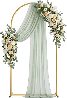 6.6FT Arch Backdrop Stand, Metal Gold Wedding Arch Frame, Balloon Arch Stand for Wedding, Birthday, Ceremony, Baby Shower, Party Decor