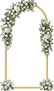 6.6FT Metal Wedding Arch Backdrop Stand,Stable Wedding Arch Frame for Wedding Ceremony Birthday Party Baby Shower Graduation Anniversary Floral Decoration,Gold